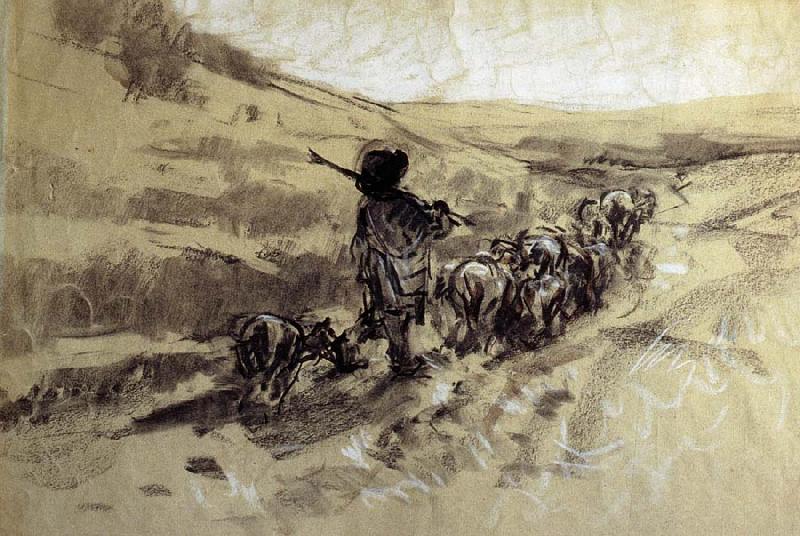 Nicolae Grigorescu Shepherd with his Herd oil painting image